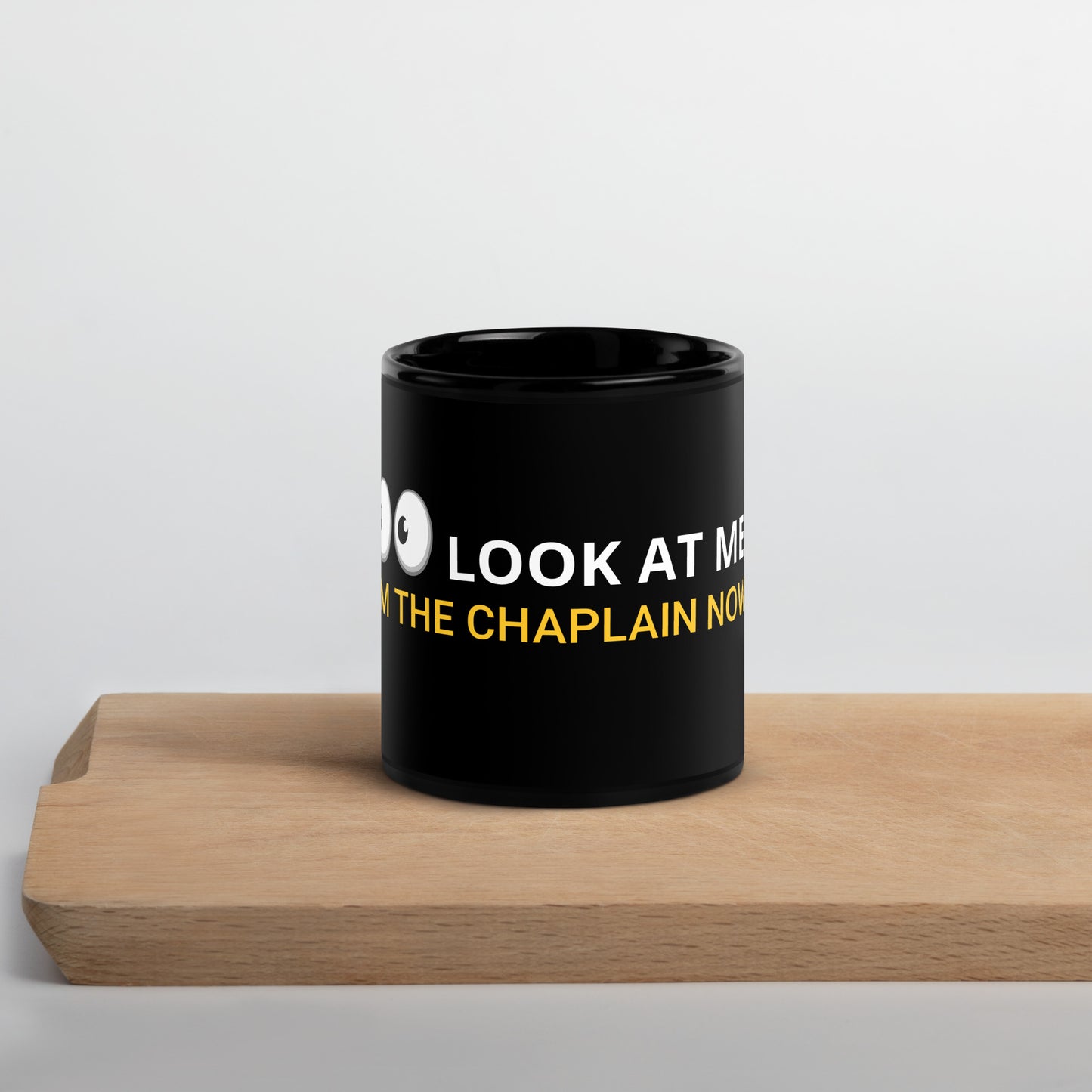 CAPTAIN CHAPLAIN - Black Glossy Mug