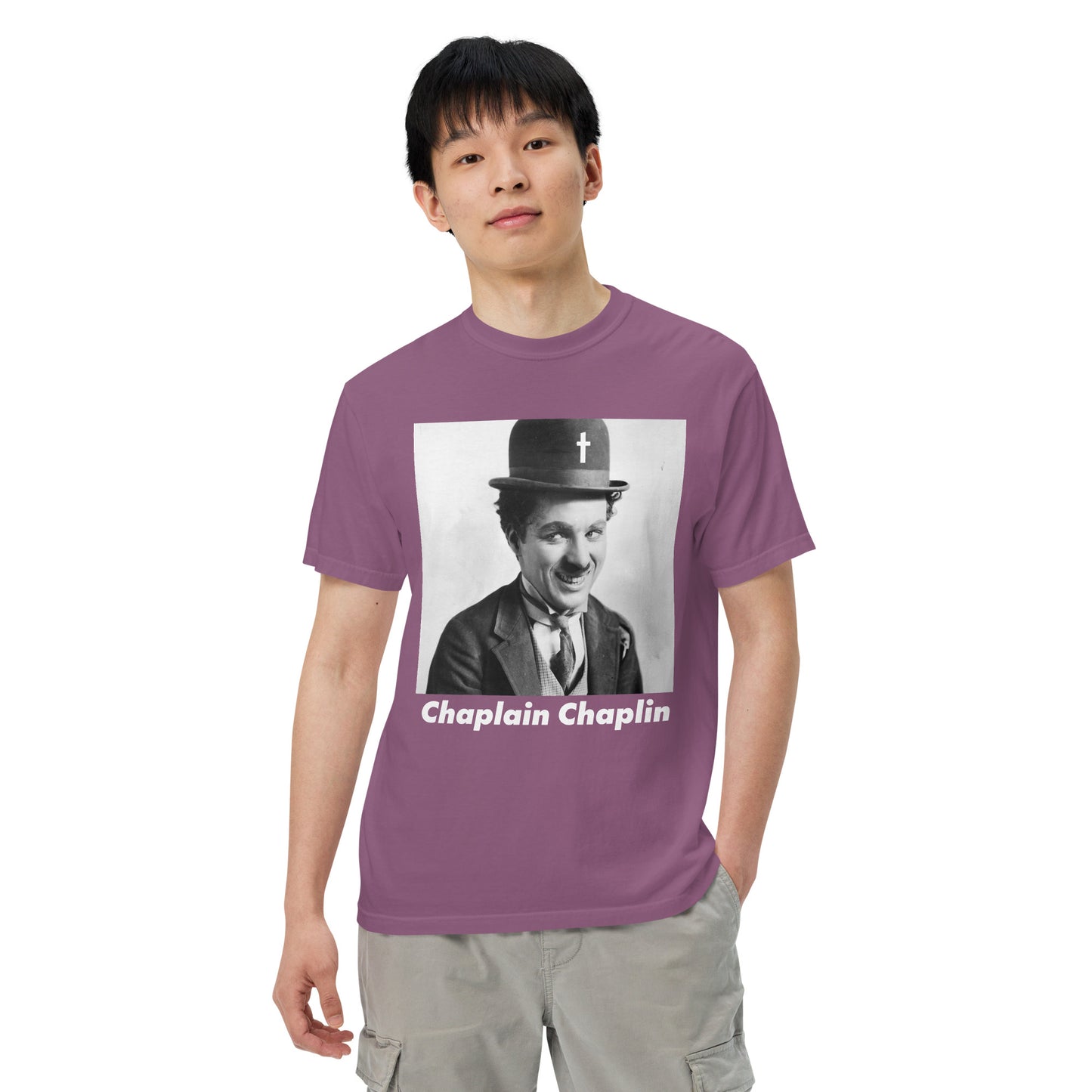 Charlie CHAPLAIN Chaplin Men’s garment-dyed heavyweight t-shirt