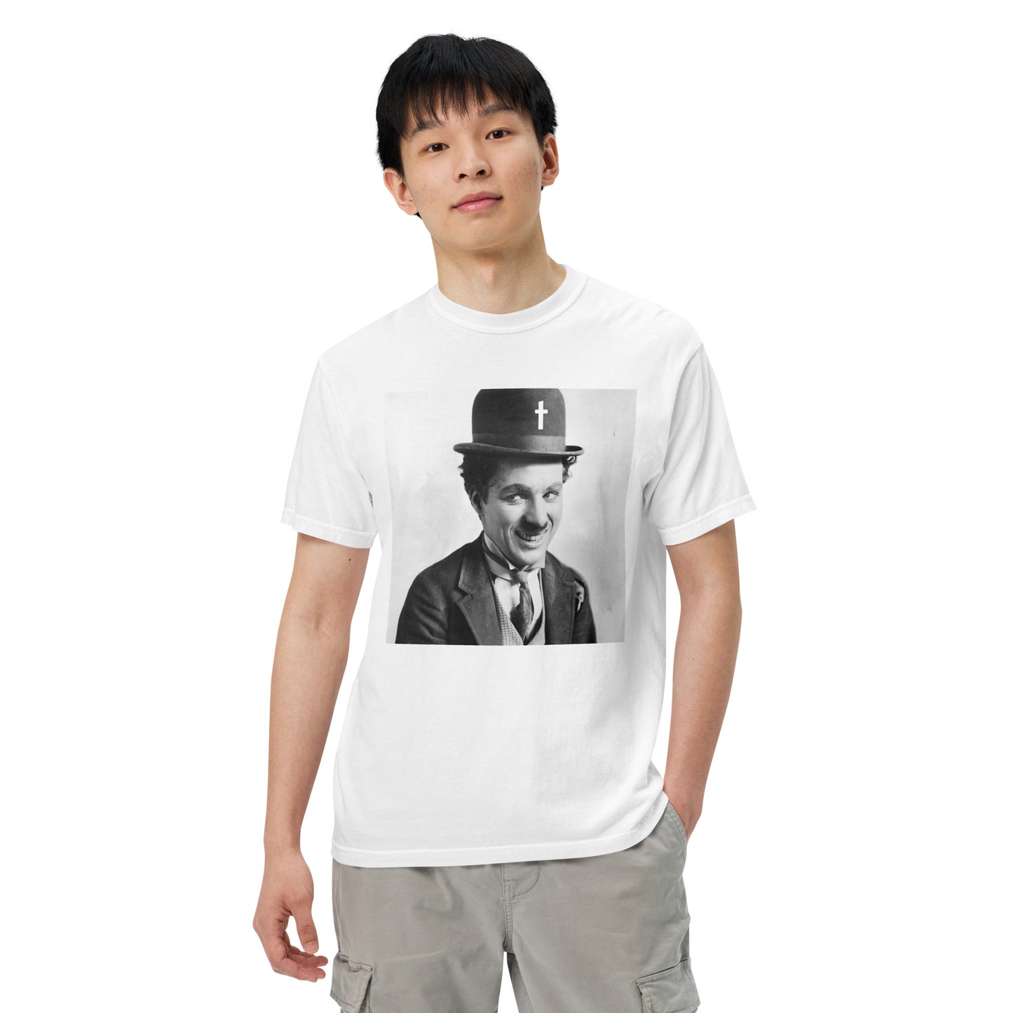 Charlie CHAPLAIN Chaplin Men’s garment-dyed heavyweight t-shirt