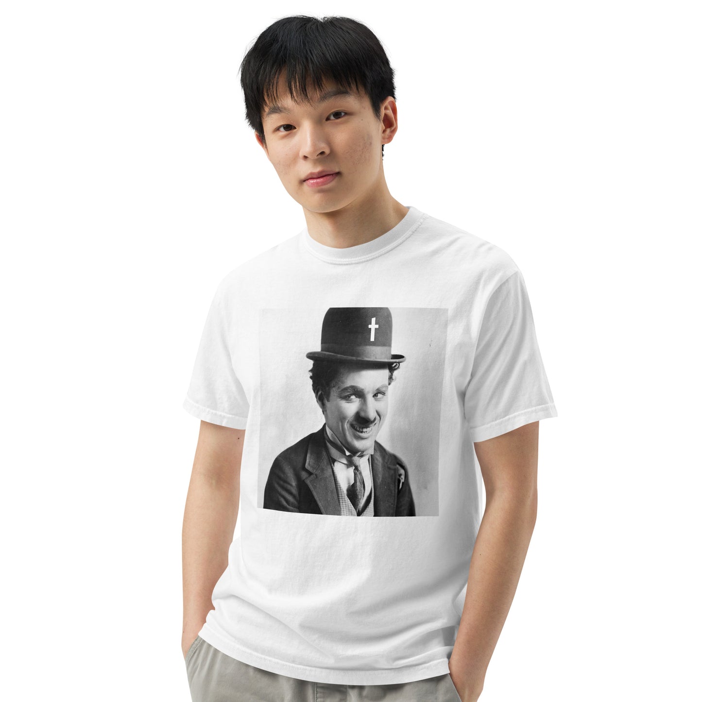 Charlie CHAPLAIN Chaplin Men’s garment-dyed heavyweight t-shirt